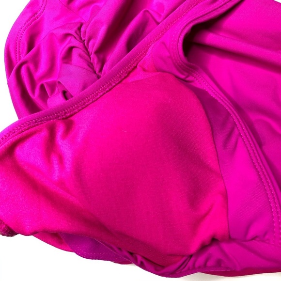 Athleta Shirrendipity Halter Tankini Swim Top Magenta S - Picture 8 of 8